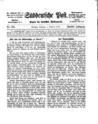 Süddeutsche Post Samstag 1. Oktober 1870