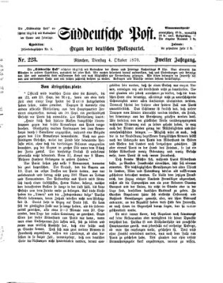 Süddeutsche Post Dienstag 4. Oktober 1870