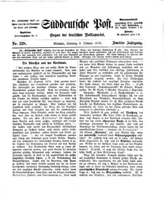 Süddeutsche Post Sonntag 9. Oktober 1870