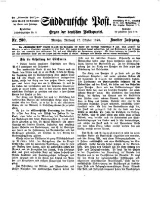 Süddeutsche Post Mittwoch 12. Oktober 1870