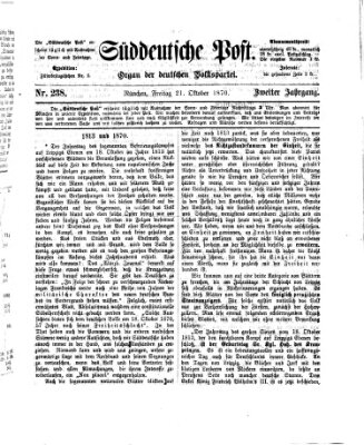 Süddeutsche Post Freitag 21. Oktober 1870