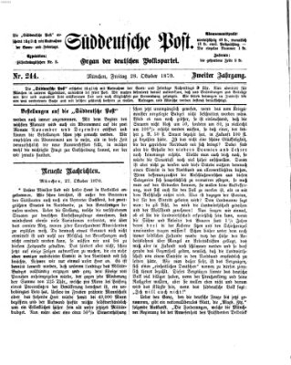 Süddeutsche Post Freitag 28. Oktober 1870