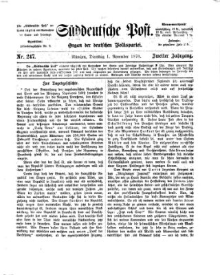 Süddeutsche Post Dienstag 1. November 1870