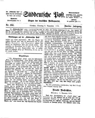 Süddeutsche Post Sonntag 6. November 1870