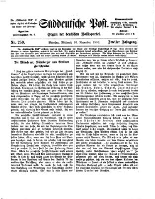 Süddeutsche Post Mittwoch 16. November 1870