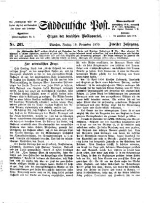 Süddeutsche Post Freitag 18. November 1870