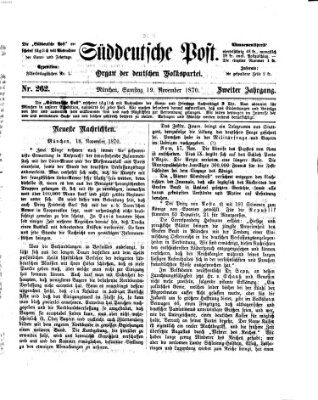 Süddeutsche Post Samstag 19. November 1870