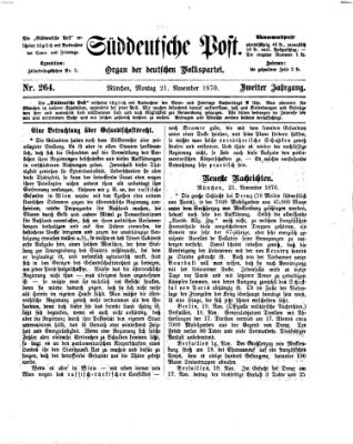 Süddeutsche Post Montag 21. November 1870