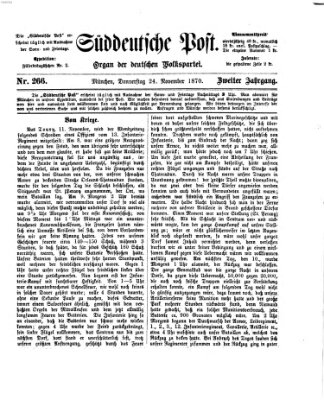 Süddeutsche Post Donnerstag 24. November 1870