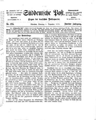 Süddeutsche Post Sonntag 4. Dezember 1870