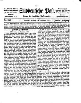 Süddeutsche Post Mittwoch 14. Dezember 1870