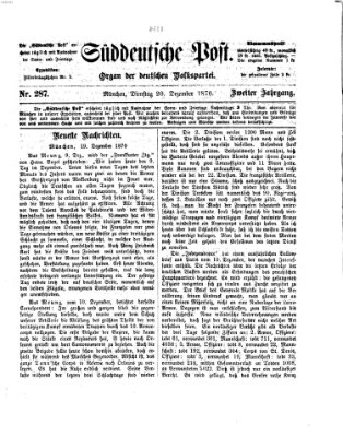 Süddeutsche Post Dienstag 20. Dezember 1870