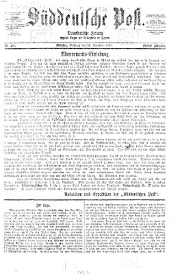 Süddeutsche Post Mittwoch 21. Dezember 1870