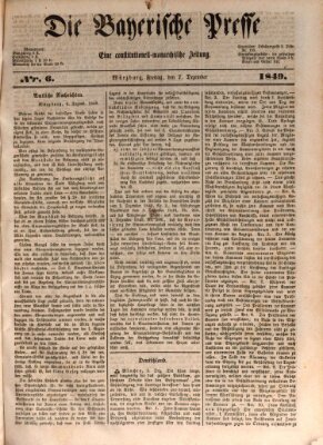 Die Bayerische Presse Freitag 7. Dezember 1849