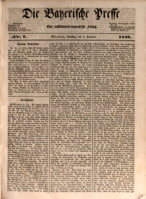 Die Bayerische Presse Samstag 8. Dezember 1849