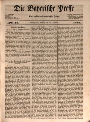 Die Bayerische Presse Montag 17. Dezember 1849