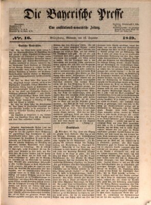 Die Bayerische Presse Mittwoch 19. Dezember 1849