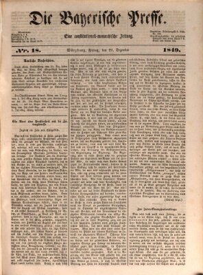 Die Bayerische Presse Freitag 21. Dezember 1849