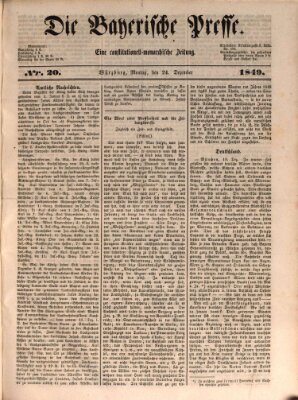 Die Bayerische Presse Montag 24. Dezember 1849