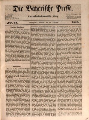 Die Bayerische Presse Mittwoch 26. Dezember 1849