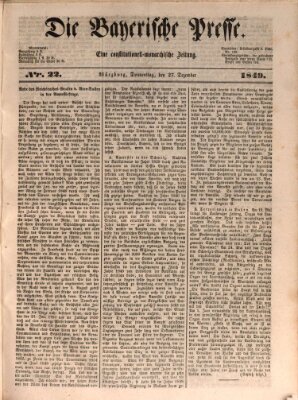 Die Bayerische Presse Donnerstag 27. Dezember 1849