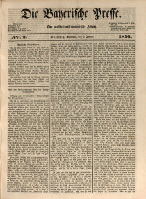 Die Bayerische Presse Mittwoch 2. Januar 1850