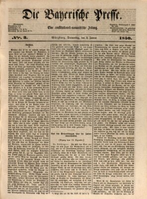 Die Bayerische Presse Donnerstag 3. Januar 1850