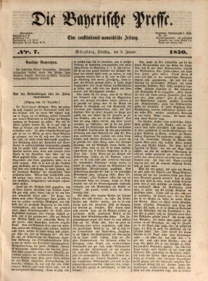 Die Bayerische Presse Dienstag 8. Januar 1850