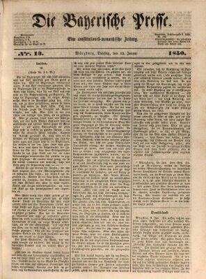 Die Bayerische Presse Dienstag 15. Januar 1850