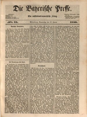 Die Bayerische Presse Donnerstag 17. Januar 1850