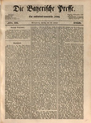 Die Bayerische Presse Freitag 18. Januar 1850