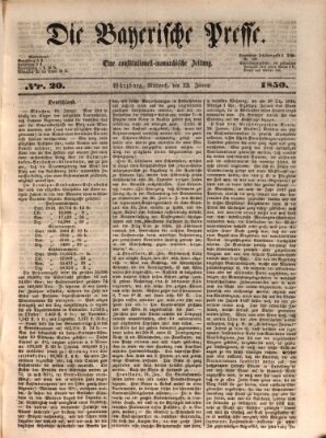 Die Bayerische Presse Mittwoch 23. Januar 1850