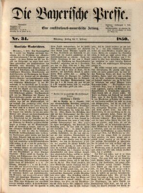 Die Bayerische Presse Freitag 8. Februar 1850