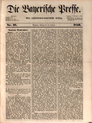 Die Bayerische Presse Dienstag 12. Februar 1850