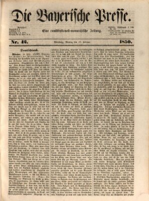 Die Bayerische Presse Montag 18. Februar 1850