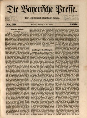 Die Bayerische Presse Mittwoch 27. Februar 1850