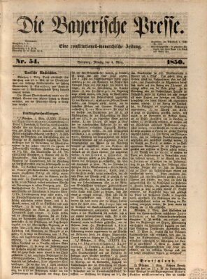 Die Bayerische Presse Montag 4. März 1850