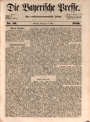 Die Bayerische Presse Samstag 9. März 1850