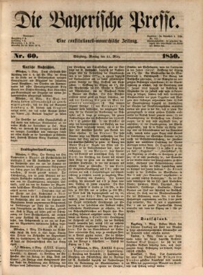 Die Bayerische Presse Montag 11. März 1850