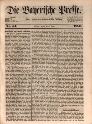 Die Bayerische Presse Freitag 15. März 1850