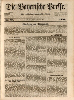 Die Bayerische Presse Mittwoch 20. März 1850