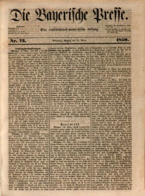 Die Bayerische Presse Montag 25. März 1850