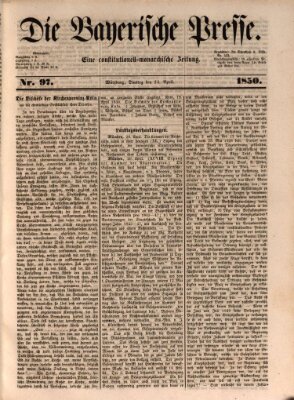 Die Bayerische Presse Dienstag 23. April 1850