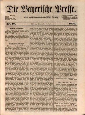 Die Bayerische Presse Mittwoch 24. April 1850