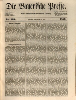 Die Bayerische Presse Dienstag 30. April 1850