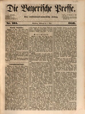 Die Bayerische Presse Mittwoch 1. Mai 1850