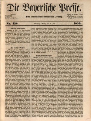 Die Bayerische Presse Montag 10. Juni 1850