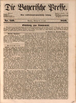 Die Bayerische Presse Mittwoch 12. Juni 1850