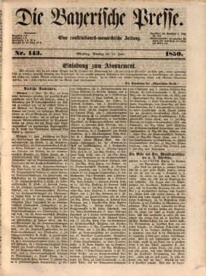 Die Bayerische Presse Samstag 15. Juni 1850