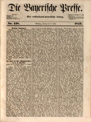 Die Bayerische Presse Freitag 21. Juni 1850